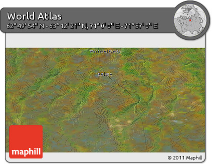 Satellite 3D Map of the Area around 63° 1' 7" N, 71° 28' 29" E
