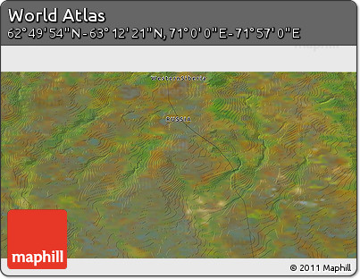 Satellite 3D Map of the Area around 63° 1' 7" N, 71° 28' 29" E