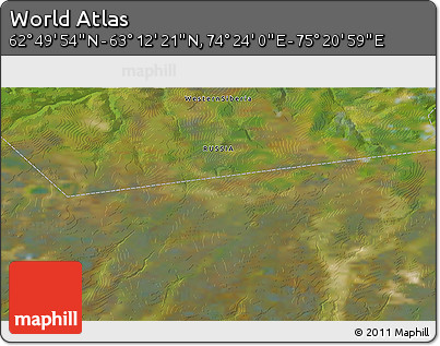 Satellite 3D Map of the Area around 63° 1' 7" N, 74° 52' 30" E