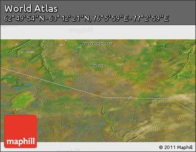Satellite 3D Map of the Area around 63° 1' 7" N, 76° 34' 29" E
