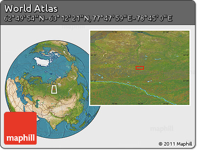 Satellite Location Map of the Area around 63° 1' 7" N, 78° 16' 30" E