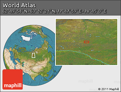 Satellite Location Map of the Area around 63° 1' 7" N, 78° 16' 30" E