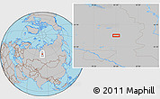 Gray Location Map of the area around 63° 1' 7" N, 81° 40' 30" E