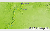 Physical 3D Map of the area around 63° 1' 7" N, 89° 19' 29" E