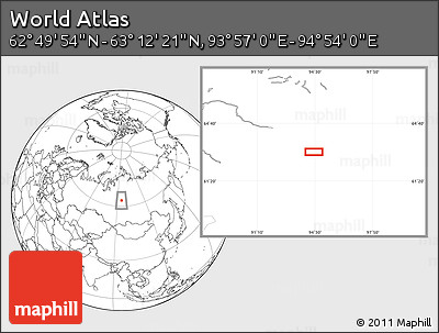 Blank Location Map of the Area around 63° 1' 7" N, 94° 25' 30" E