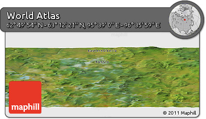 Satellite Panoramic Map of the Area around 63° 1' 7" N, 96° 7' 30" E