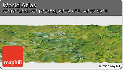 Satellite Panoramic Map of the Area around 63° 1' 7" N, 96° 7' 30" E