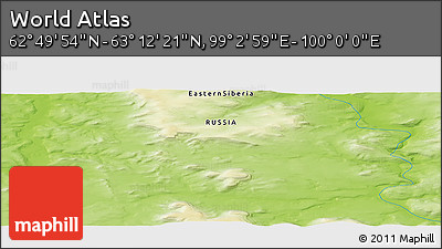 Physical Panoramic Map of the Area around 63° 1' 7" N, 99° 31' 30" E
