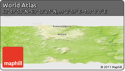Physical Panoramic Map of the Area around 63° 1' 7" N, 99° 31' 30" E