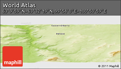 Physical Panoramic Map of the Area around 63° 21' 9" N, 100° 22' 30" E