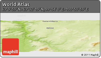 Physical Panoramic Map of the Area around 63° 21' 9" N, 100° 22' 30" E