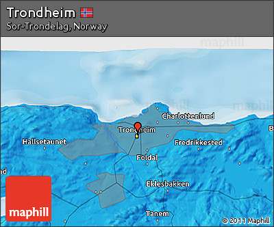 Political 3D Map of Trondheim