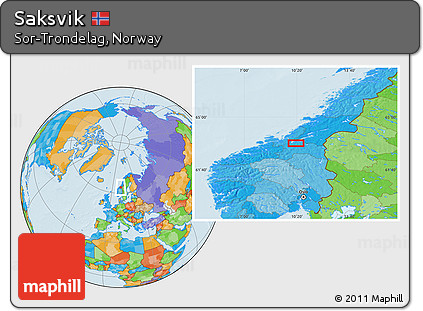Political Location Map of Saksvik