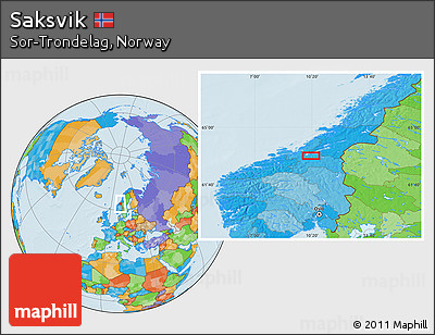 Political Location Map of Saksvik
