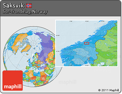 Political Location Map of Saksvik