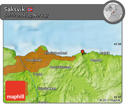 Physical Map of Saksvik
