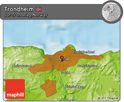 Physical Map of Trondheim