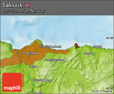 Physical Map of Saksvik