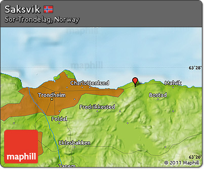 Physical Map of Saksvik