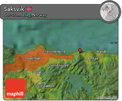 Satellite Map of Saksvik