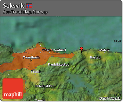 Satellite Map of Saksvik