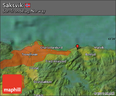 Satellite Map of Saksvik