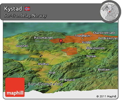 Satellite Panoramic Map of Kystad