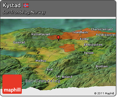 Satellite Panoramic Map of Kystad
