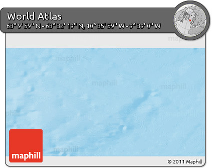 Physical 3D Map of the Area around 63° 21' 9" N, 10° 7' 30" W