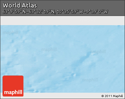 Physical 3D Map of the Area around 63° 21' 9" N, 10° 7' 30" W