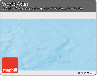 Physical 3D Map of the Area around 63° 21' 9" N, 10° 7' 30" W