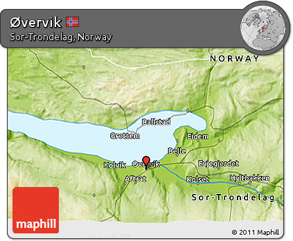 Physical 3D Map of Øvervik