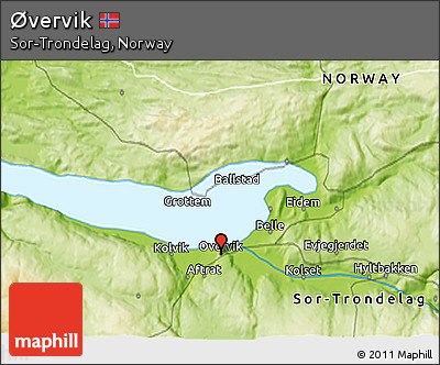 Physical 3D Map of Øvervik