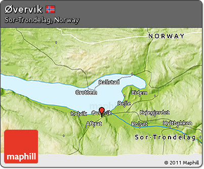Physical 3D Map of Øvervik