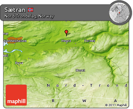 Physical Map of Sætran