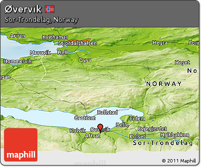 Physical Panoramic Map of Øvervik
