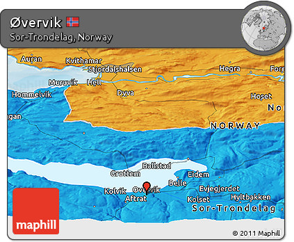 Political Panoramic Map of Øvervik