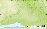 Physical Map of the area around 63° 21' 9" N, 122° 19' 29" W