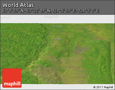 Satellite 3D Map of the Area around 63° 21' 9" N, 127° 34' 30" E