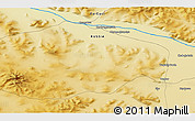 Physical 3D Map of the area around 63° 21' 9" N, 142° 52' 30" E