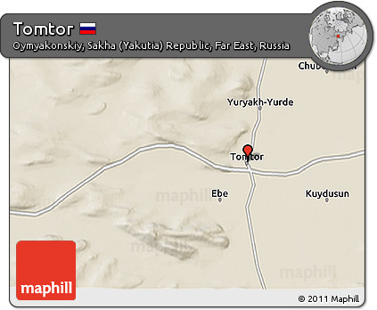 Shaded Relief 3D Map of Tomtor
