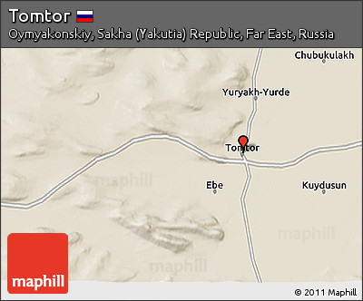 Shaded Relief 3D Map of Tomtor