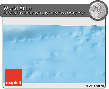 Physical 3D Map of the Area around 63° 21' 9" N, 15° 13' 29" W