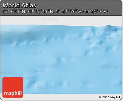 Physical 3D Map of the Area around 63° 21' 9" N, 15° 13' 29" W