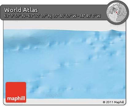 Shaded Relief 3D Map of the Area around 63° 21' 9" N, 15° 13' 29" W
