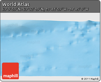 Shaded Relief 3D Map of the Area around 63° 21' 9" N, 15° 13' 29" W
