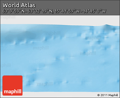 Shaded Relief 3D Map of the Area around 63° 21' 9" N, 15° 13' 29" W