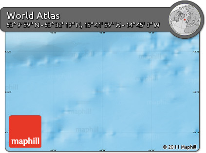Physical Map of the Area around 63° 21' 9" N, 15° 13' 29" W