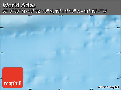 Physical Map of the Area around 63° 21' 9" N, 15° 13' 29" W