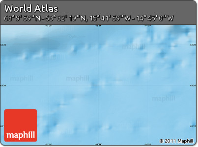 Physical Map of the Area around 63° 21' 9" N, 15° 13' 29" W
